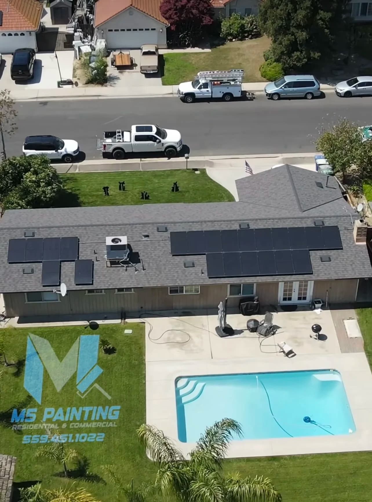 Exterior painting on a Central Valley home by M5 Painting