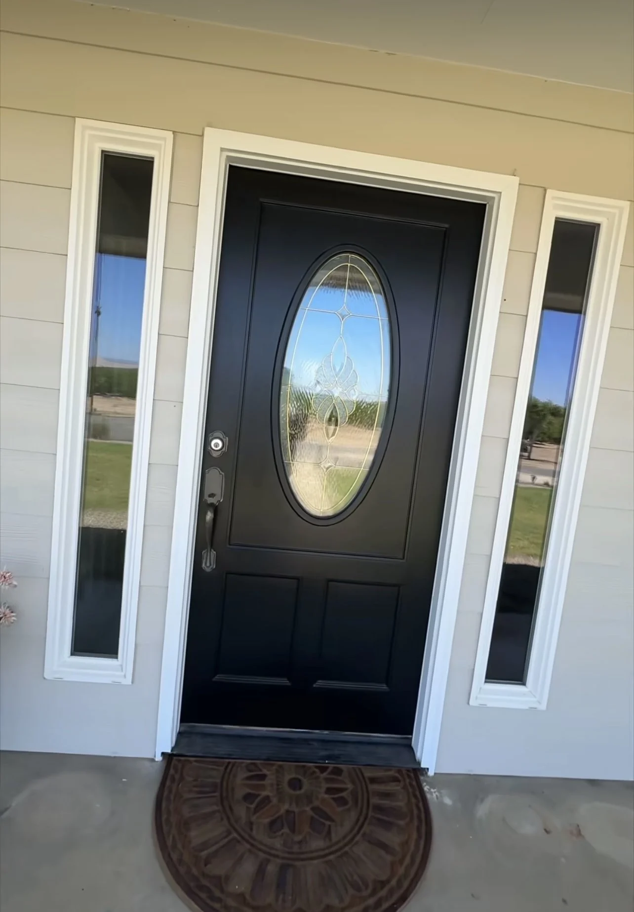 Painted front door and trim by M5 Painting